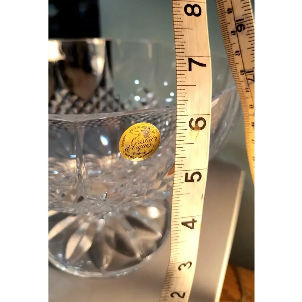 757. Crystal Pedestal Fruit Bowl French d'Argues Longchamp